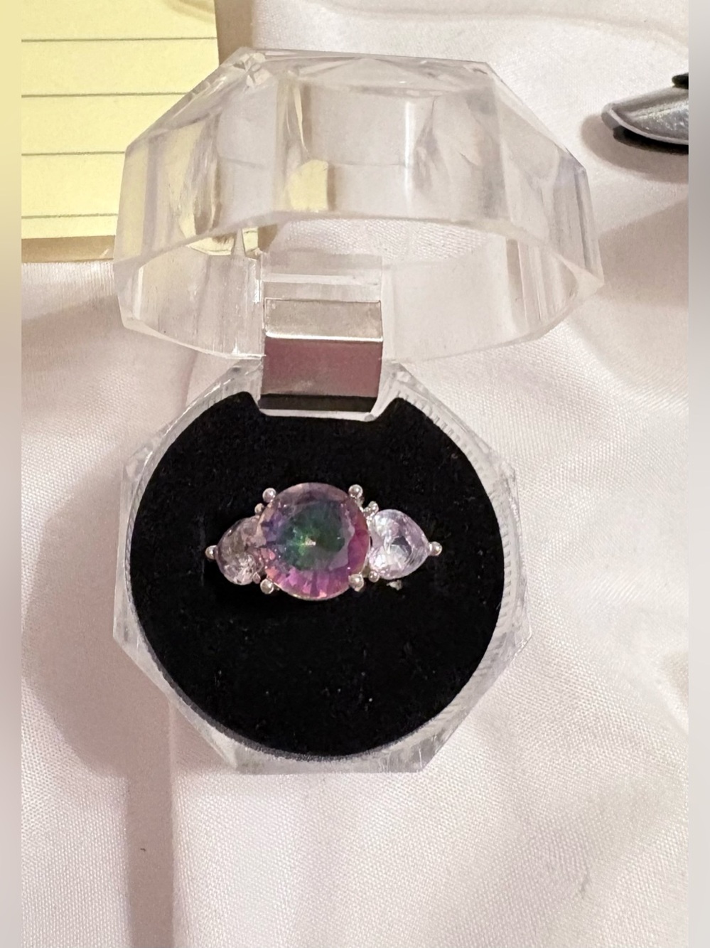 S925 3 Carats Moissanite Ring Bluegreen Size 6 New without tags S925 inside ring